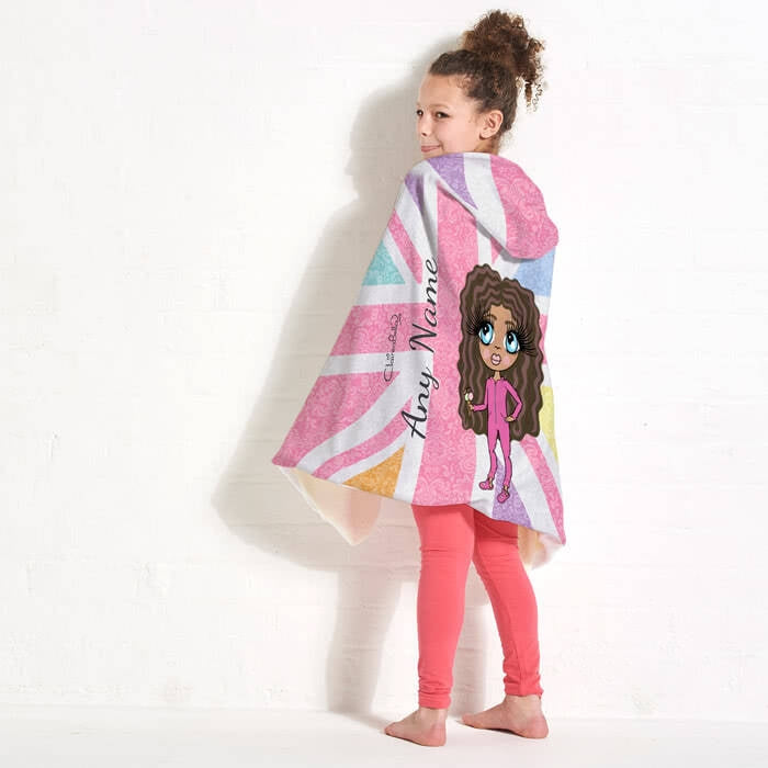ClaireaBella Girls Union Jack Hooded Blanket - Image 3