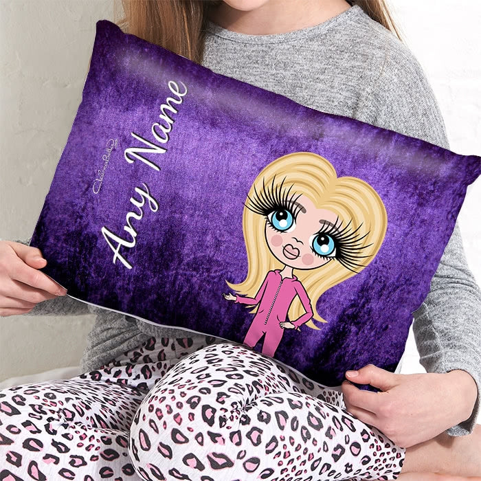ClaireaBella Girls Placement Cushion - Purple Velvet Effect - Image 3