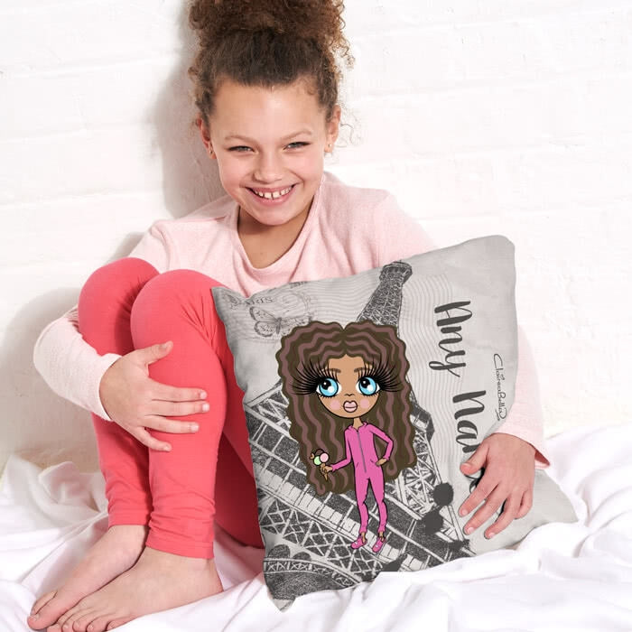 ClaireaBella Girls Square Cushion - Paris - Image 2