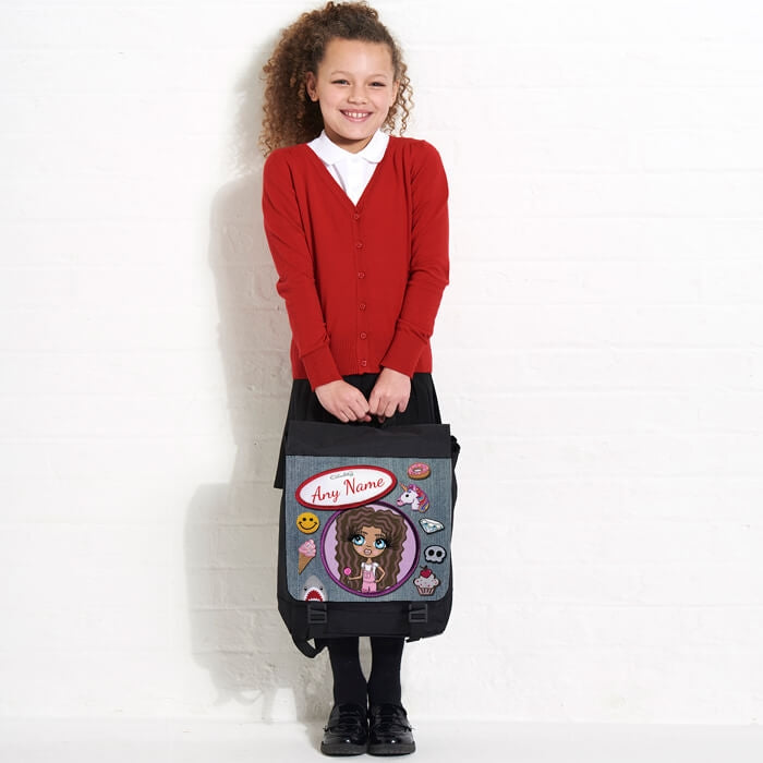 ClaireaBella Girls Denim Effect Large Backpack - Image 4