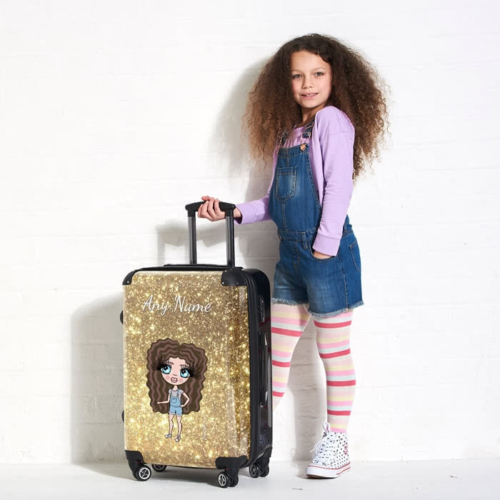 ClaireaBella Girls Glitter Effect Suitcase - Image 5