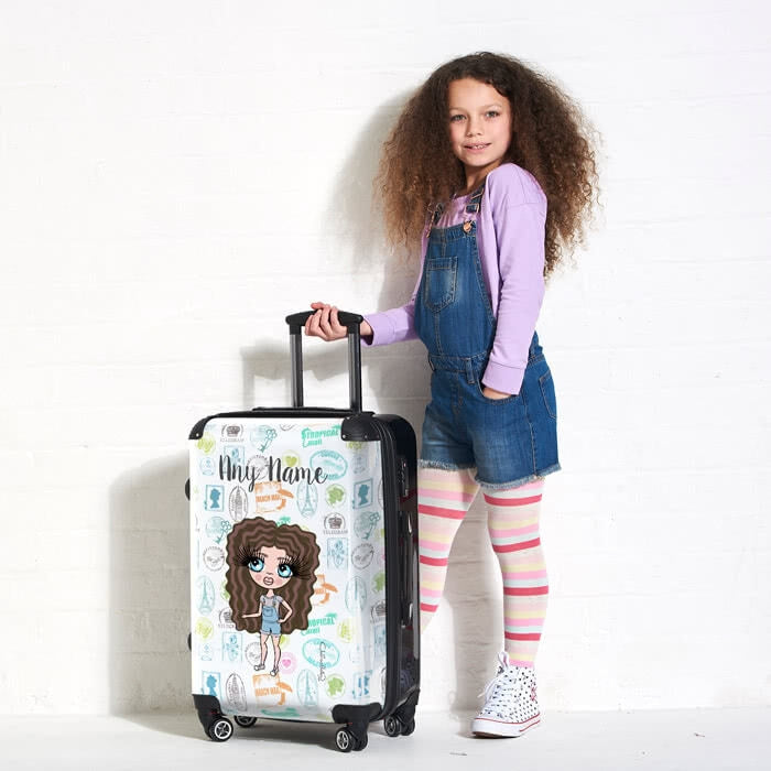 ClaireaBella Girls Travel Stamp Suitcase - Image 3