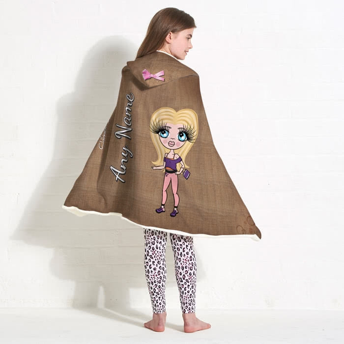 ClaireaBella Girls Jute Print Hooded Blanket - Image 6