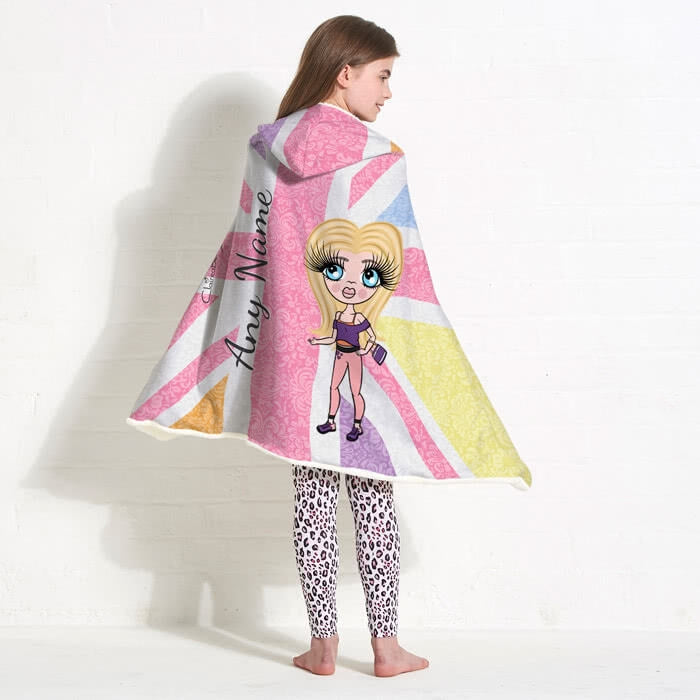 ClaireaBella Girls Union Jack Hooded Blanket - Image 6