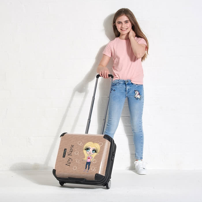 ClaireaBella Girls Jute Print Weekend Suitcase - Image 5