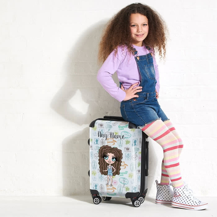 ClaireaBella Girls Travel Stamp Suitcase - Image 5
