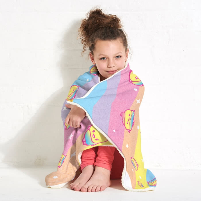 ClaireaBella Girls Unicorn Poop Emoji Hooded Blanket - Image 4