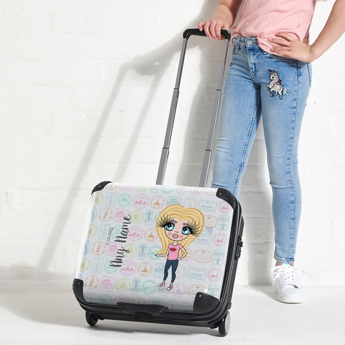 ClaireaBella Girls Travel Stamp Weekend Suitcase - Image 8