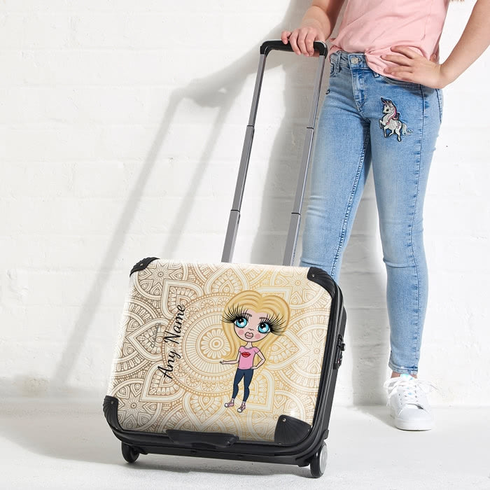 ClaireaBella Girls Golden Lace Weekend Suitcase - Image 1