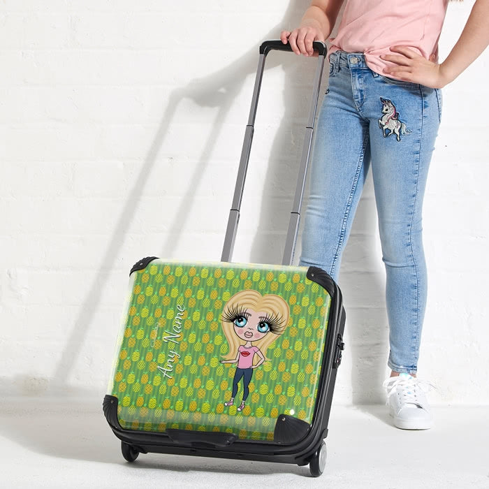 ClaireaBella Girls Pineapple Print Weekend Suitcase - Image 1
