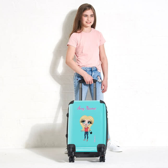 ClaireaBella Girls Turquoise Suitcase - Image 1