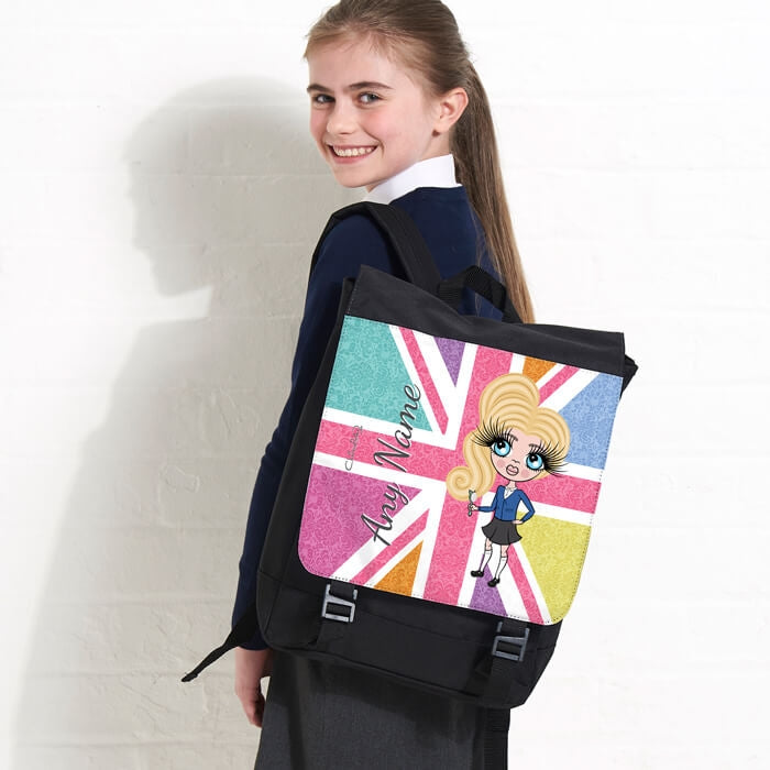 ClaireaBella Girls Union Jack Large Backpack - Image 4