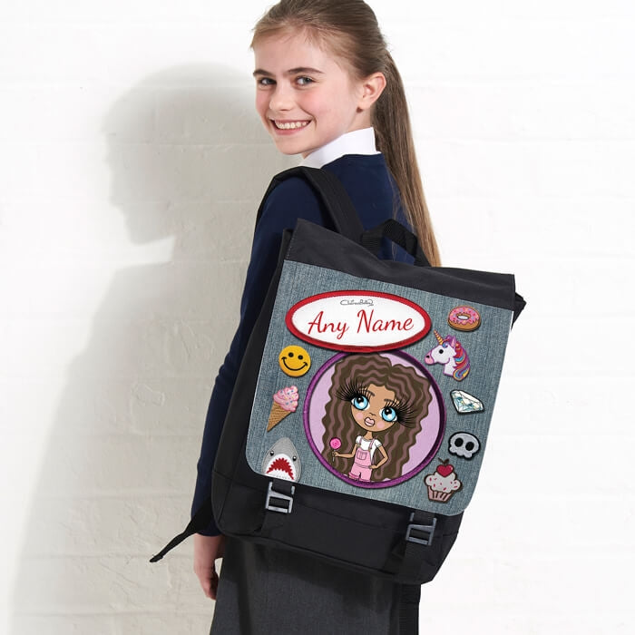 ClaireaBella Girls Denim Effect Large Backpack - Image 6