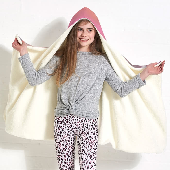 ClaireaBella Girls Unicorn Colours Hooded Blanket - Image 2