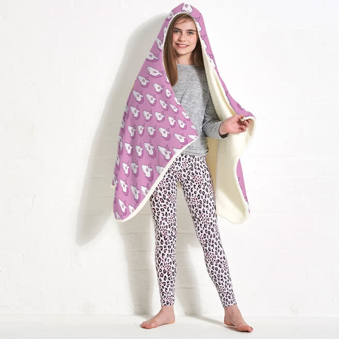 ClaireaBella Girls Unicorn Emoji Hooded Blanket - Image 6