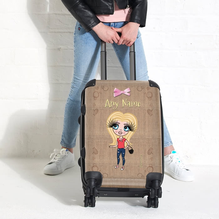 ClaireaBella Girls Jute Print Suitcase - Image 2