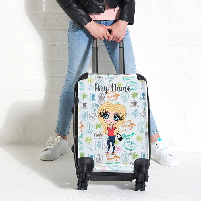 ClaireaBella Girls Travel Stamp Suitcase - Image 4