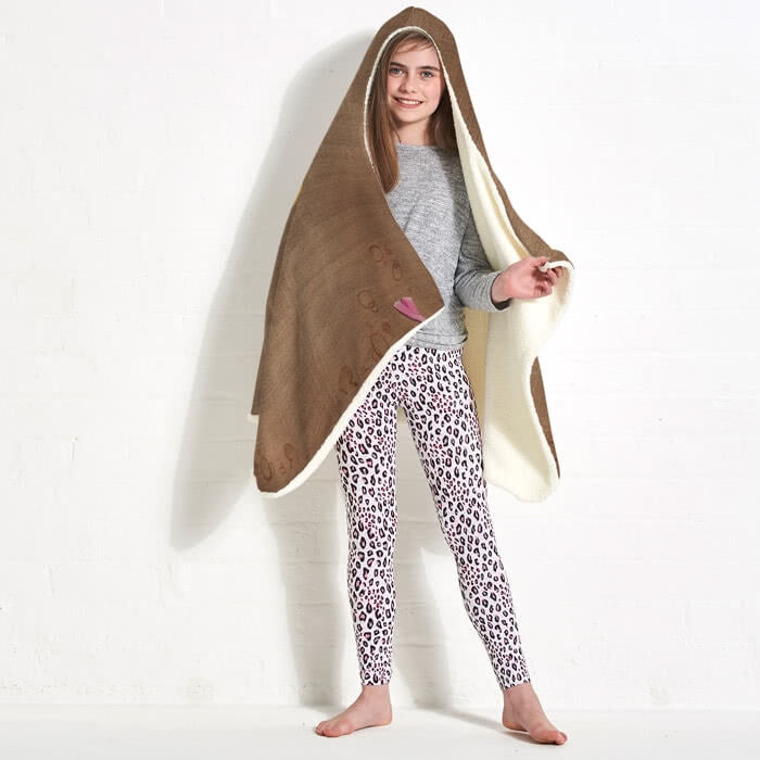 ClaireaBella Girls Jute Print Hooded Blanket - Image 4
