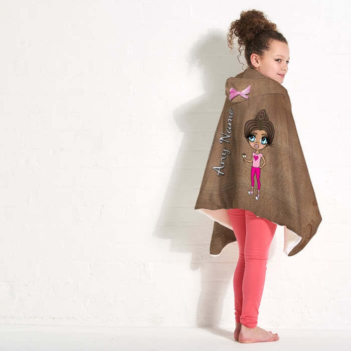 ClaireaBella Girls Jute Print Hooded Blanket - Image 3