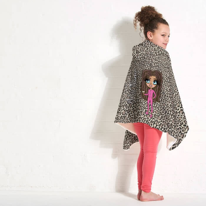ClaireaBella Girls Leopard Print Hooded Blanket - Image 5