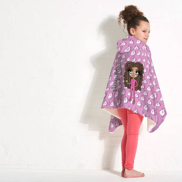 ClaireaBella Girls Unicorn Emoji Hooded Blanket - Image 4