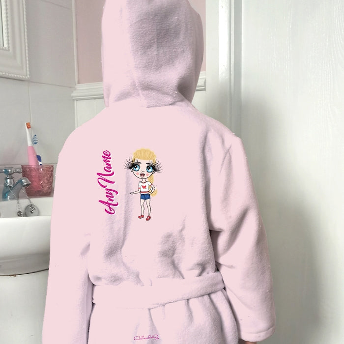 ClaireaBella Girls Pink Dressing Gown - Image 3