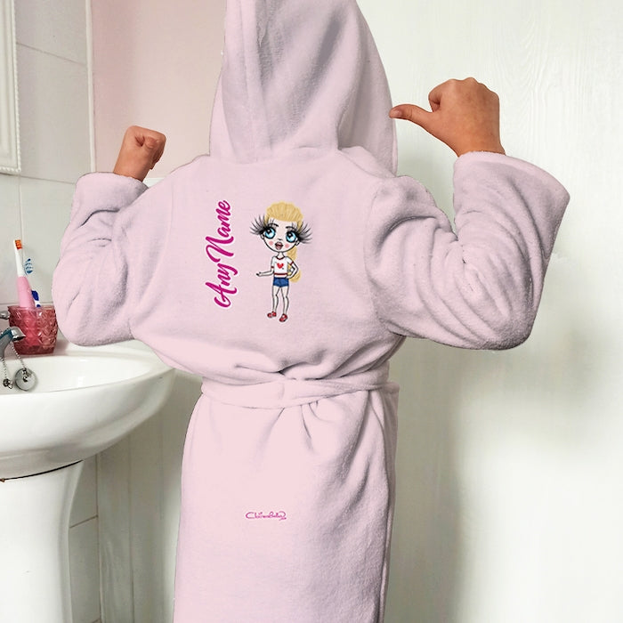 ClaireaBella Girls Pink Dressing Gown - Image 1