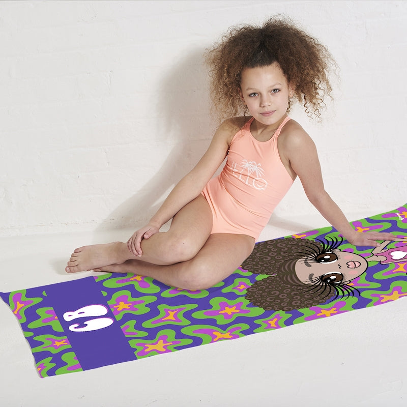 ClaireaBella Girls Personalised Flower Power Beach Towel - Image 3