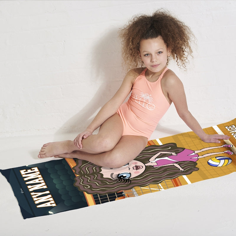 ClaireaBella Girls Personalised Volleyball Beach Towel - Image 3