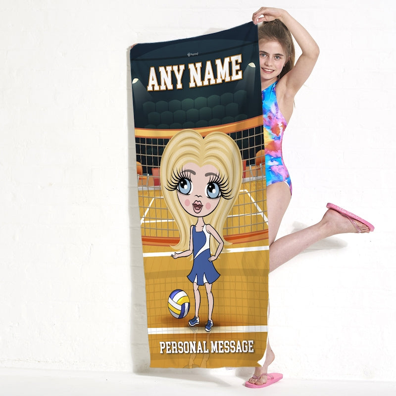 ClaireaBella Girls Personalised Volleyball Beach Towel - Image 2