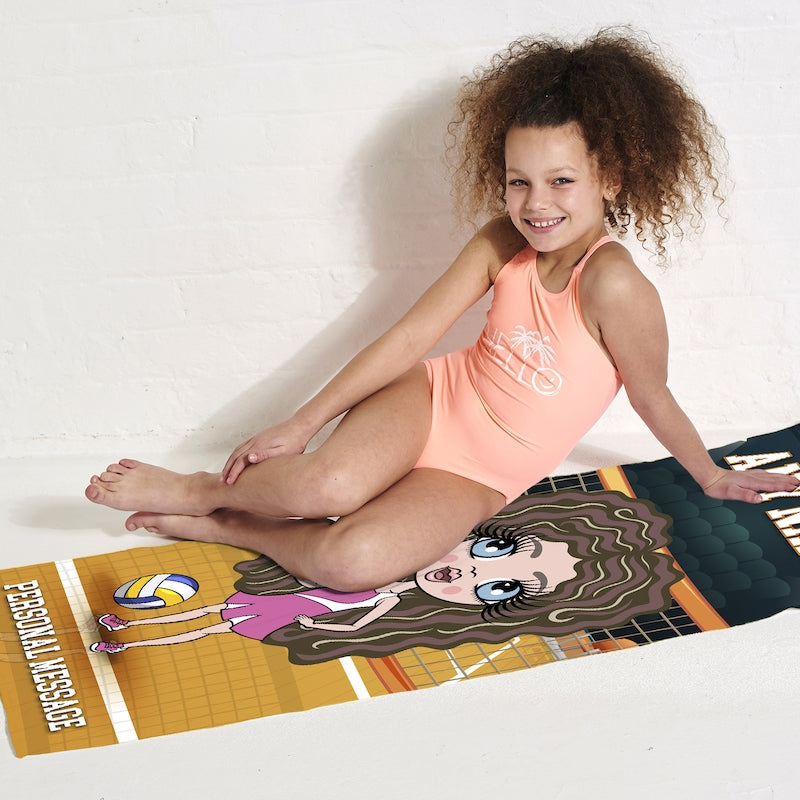 ClaireaBella Girls Personalised Volleyball Beach Towel - Image 4