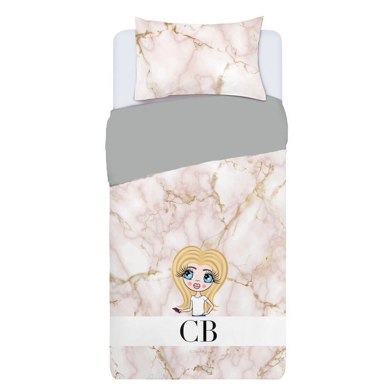 ClaireaBella Girls The LUX Collection Pink Marble Bedding - Image 2