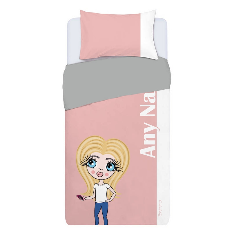ClaireaBella Girls Personalised Pink Stripe Bedding - Image 2