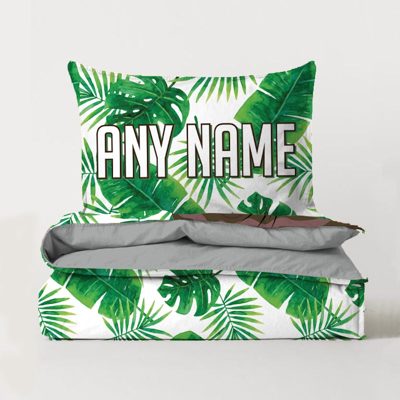 ClaireaBella Girls Personalised Tropical Leaf Bedding - Image 2