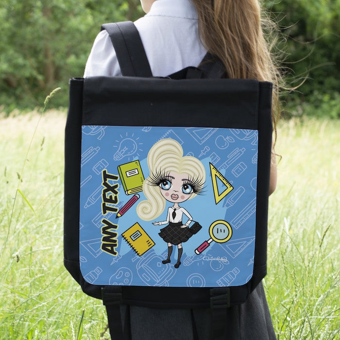 ClaireaBella Girls Blue Print Backpack - Image 1