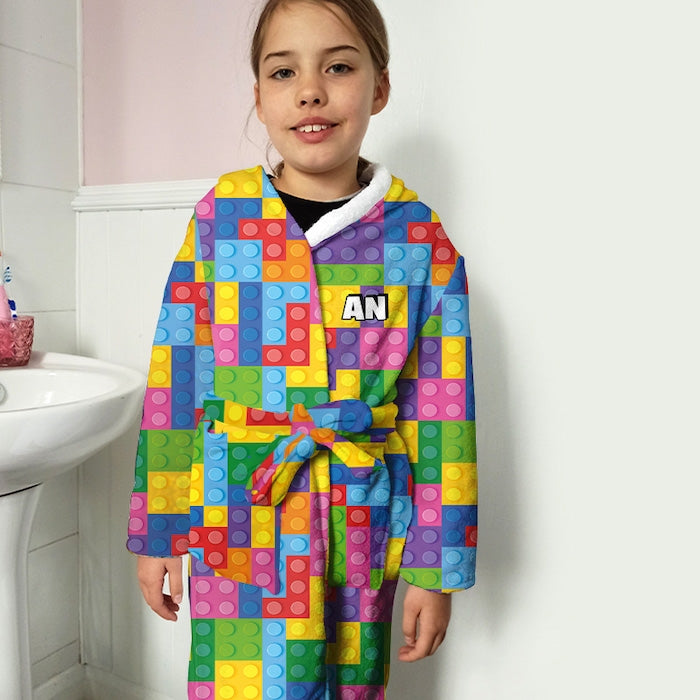 ClaireaBella Girls Building Blocks Dressing Gown - Image 2
