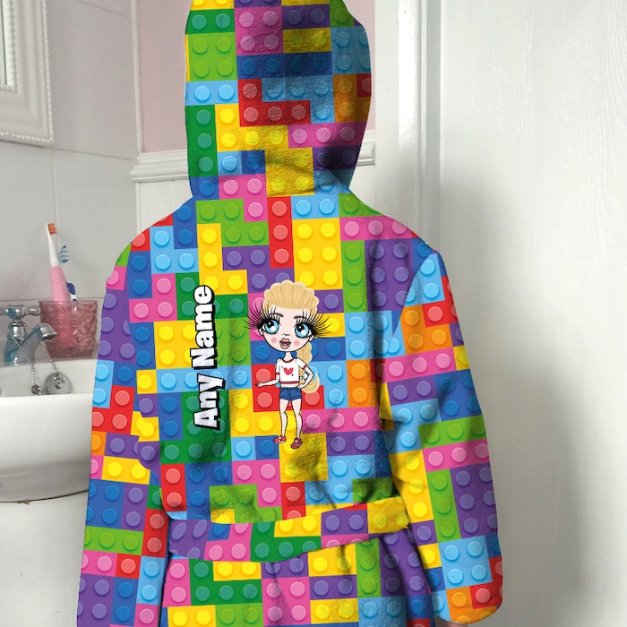 ClaireaBella Girls Building Blocks Dressing Gown - Image 1