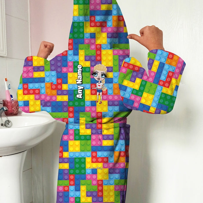 ClaireaBella Girls Building Blocks Dressing Gown - Image 4