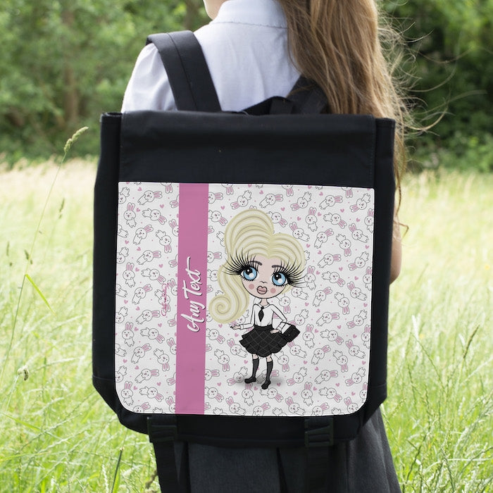 ClaireaBella Girls Bunny Print Backpack - Image 3