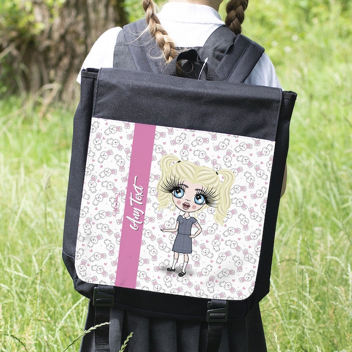 ClaireaBella Girls Bunny Print Backpack - Image 1