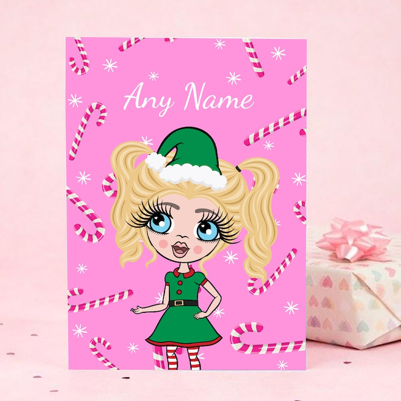 ClaireaBella Girls Candy Canes Christmas Card - Image 1