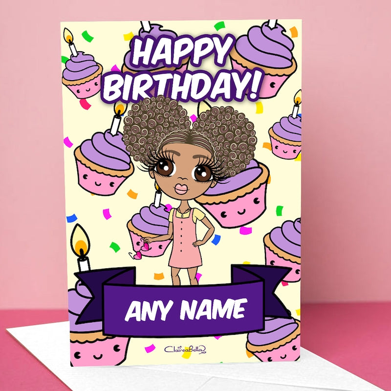 ClaireaBella Girls Cute Cupcake Birthday Card - Image 4