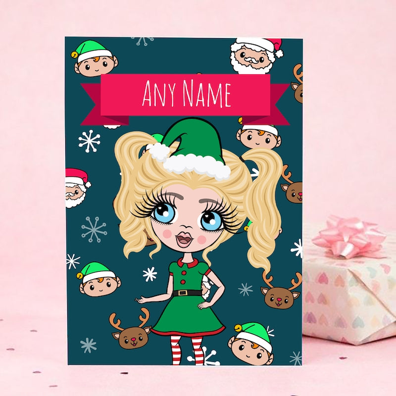 ClaireaBella Girls Cute Emojis Print Christmas Card - Image 1