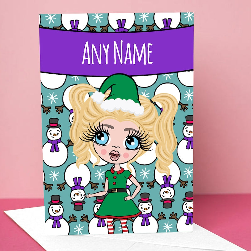 ClaireaBella Girls Cute Snowman Emoji Christmas Card - Image 1