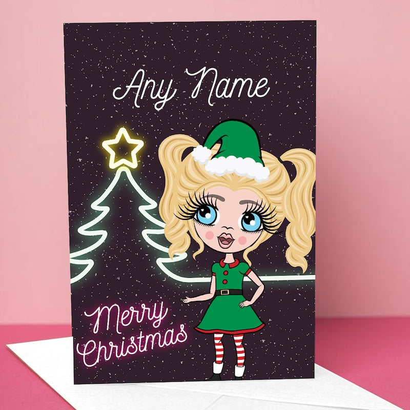 ClaireaBella Girls Neon Tree Christmas Card - Image 3