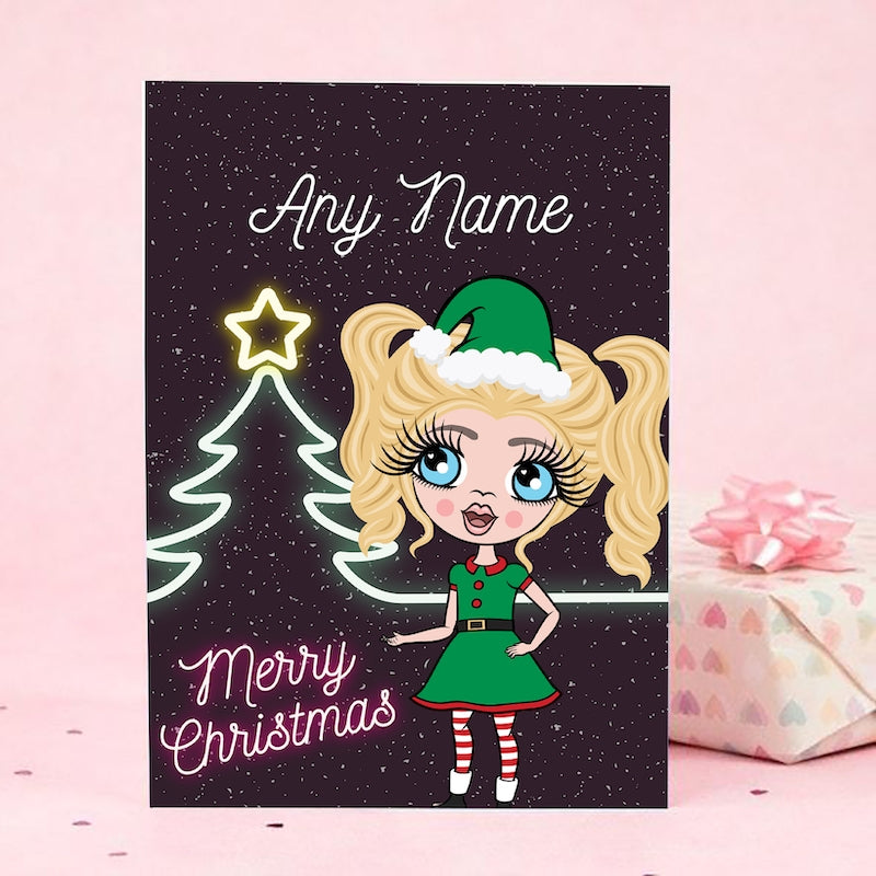 ClaireaBella Girls Neon Tree Christmas Card - Image 4