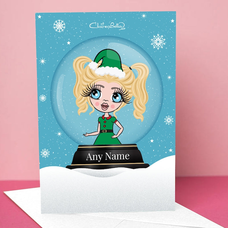 ClaireaBella Girls Snow Globe Christmas Card - Image 4