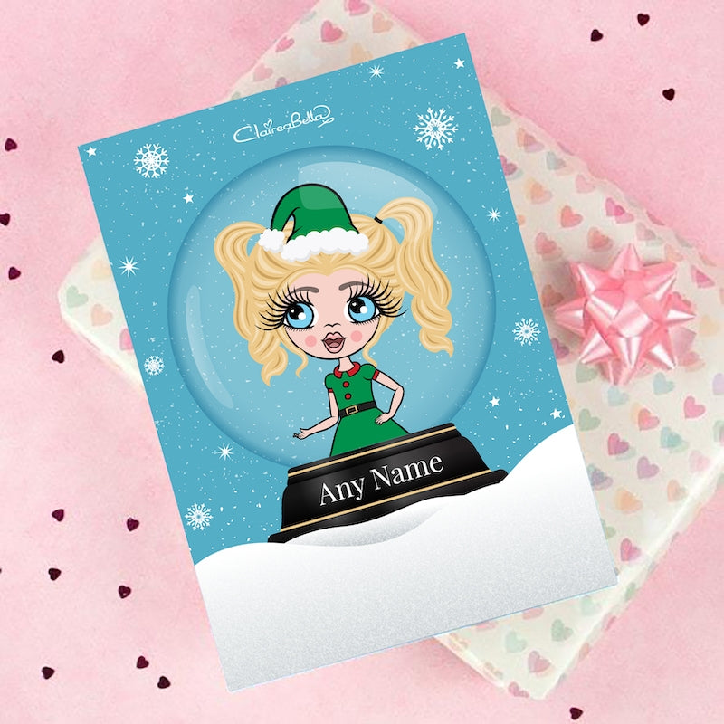 ClaireaBella Girls Snow Globe Christmas Card - Image 1