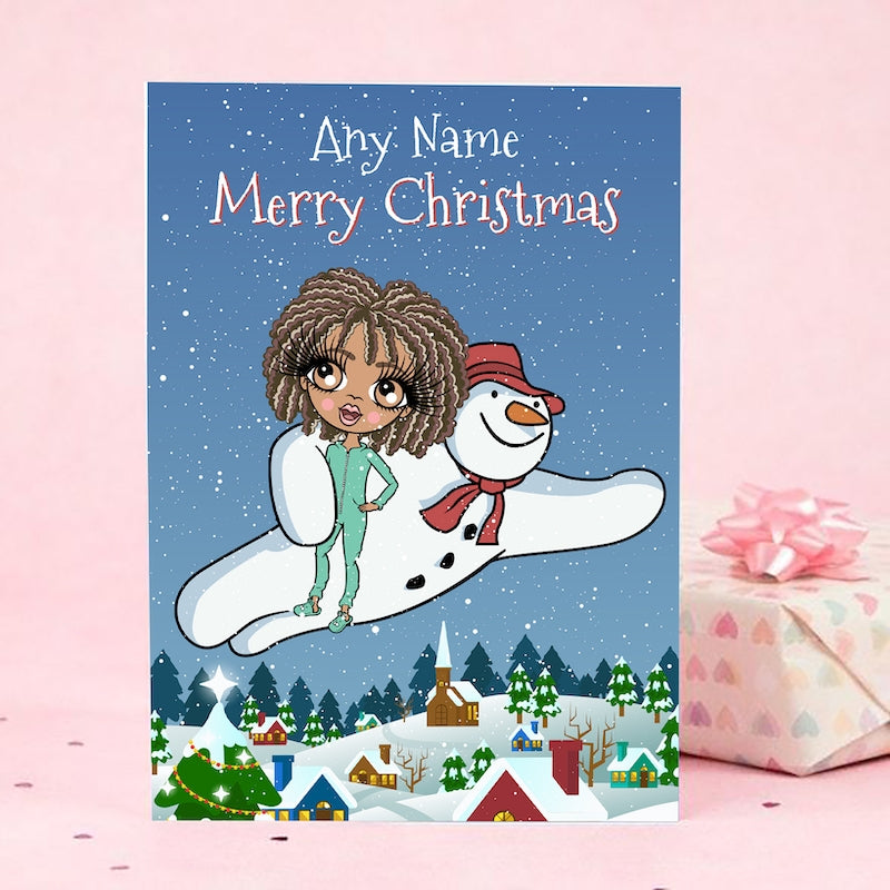 ClaireaBella Girls Snowman Christmas Card - Image 1