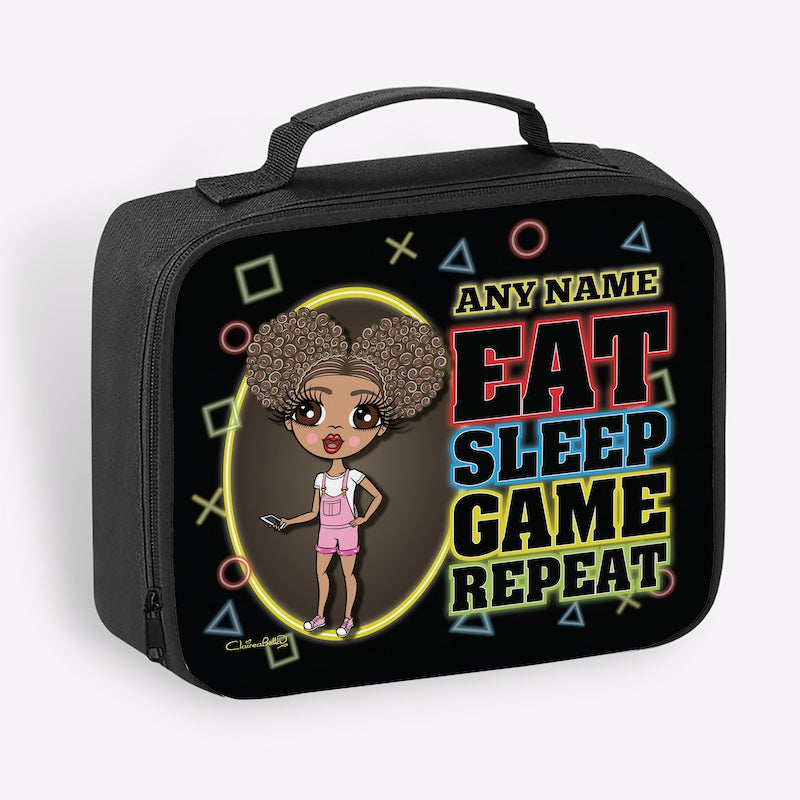 ClaireaBella Girls Eat Sleep Game Repeat Cooler Lunch Bag - Image 4